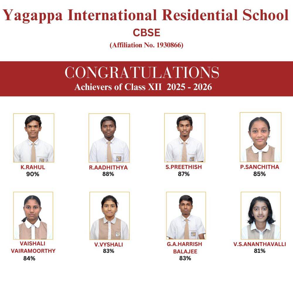Congratulations - Class XII Achievers 2025-2026
